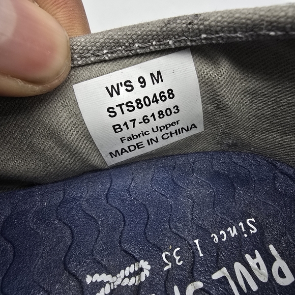 Paul Sperry Shoe Women 9 M Sneakers Gray Slip-on Canvas STS99303 - Picture 3 of 8